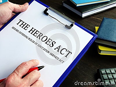 Man reads HEROES Act or Health and Economic Recovery Omnibus Emergency Solutions Act Stock Photo