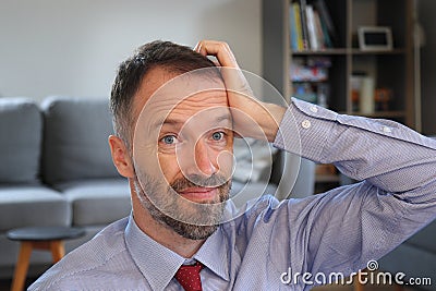 Man realizing a mistake Stock Photo