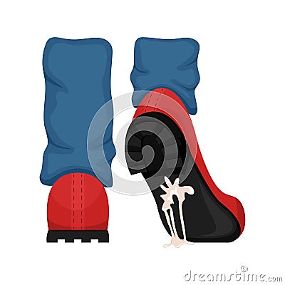 A man in red shoes with gum stuck to the sole. Failure. Vector illustration Vector Illustration