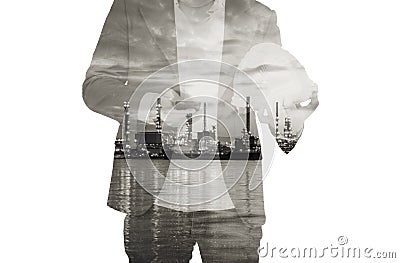 Man with refinary miror Stock Photo