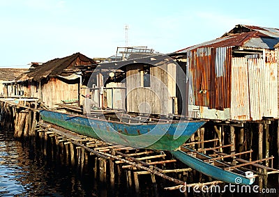 Man renewing a boat Editorial Stock Photo