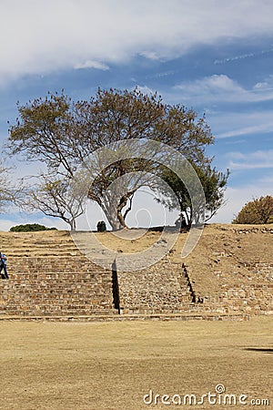 A man resting on Mexican Ruins Stock Photo