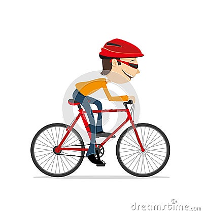 Man riding a bike Vector Illustration