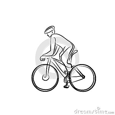 Man riding bike side profile silhoutte vector illustration Vector Illustration