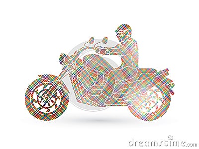 A man riding motorbike Vector Illustration