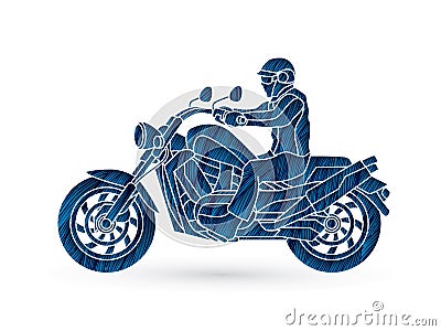 A man riding motorbike graphic vector Vector Illustration