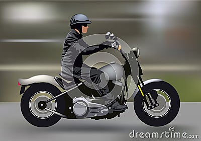 A man riding motorbike vector illustration for background design. Vector Illustration