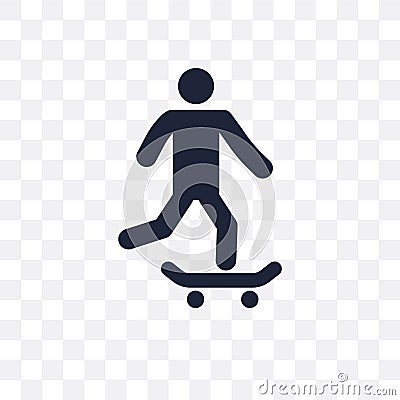 man riding Skateboarding transparent icon. man riding Skateboard Vector Illustration