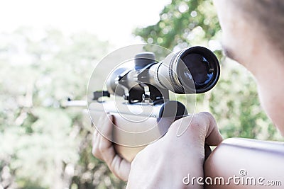 Man with Rifle Stock Photo