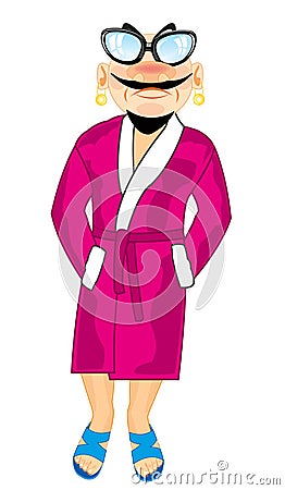 Man in robe Vector Illustration