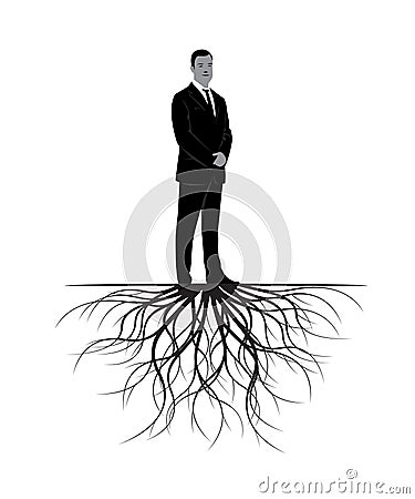 Man with Roots. Vector Illustration Vector Illustration