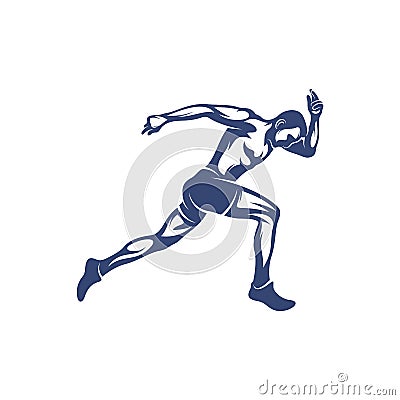 Man runner athletic logo design vector. Icon Symbol. Template Illustration. Creative design Vector Illustration