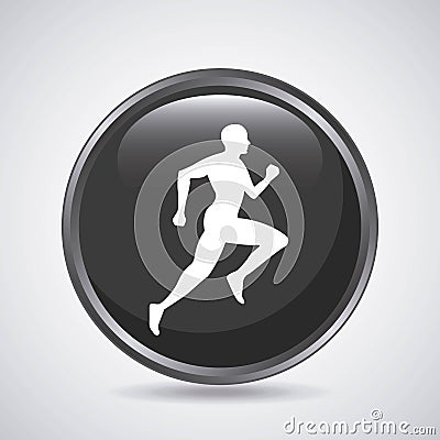 Man running icon. Sport design. Vector graphic Vector Illustration