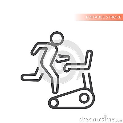 Man running on treadmill line vector icon Vector Illustration