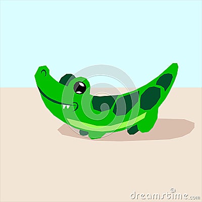 Crocodeli Gekko Logo Icon Flat Vector Illustration