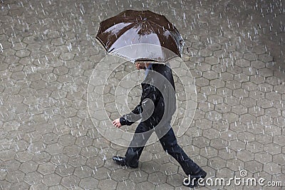 Rainy weather umbrella Stock Photo