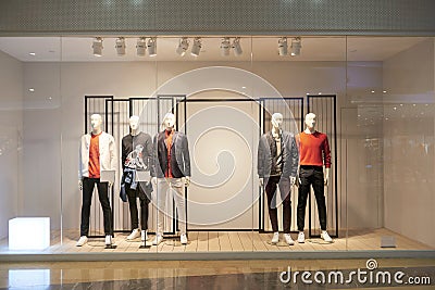 boutique store fashion shop window front led light Stock Photo