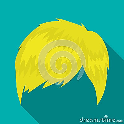 Man`s hairstyle icon in flate style on white background. Beard symbol stock vector illustration. Vector Illustration