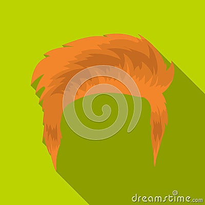 Man`s hairstyle icon in flate style on white background. Beard symbol stock vector illustration. Vector Illustration