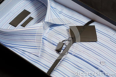 Man's shirt in a gift box Stock Photo