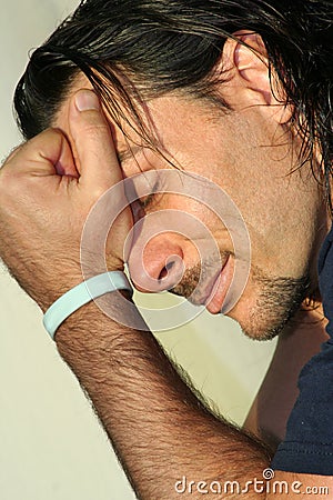 Man sad but serene concept Stock Photo