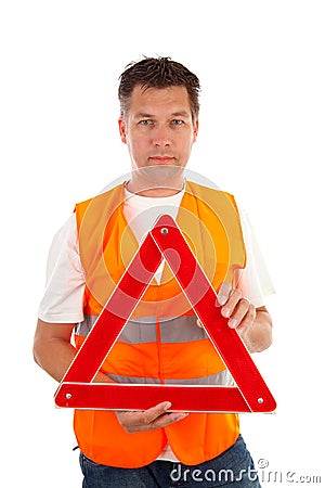 Man in safety vest Stock Photo