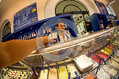Man selling Ice Cream At Fassis Editorial Stock Photo