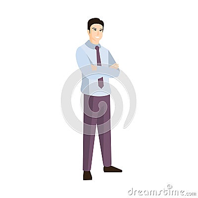 Man In Shirt And Black Tie Part Of The Collection Of Young Professional People Office Style And Street Fashion Looks Vector Illustration