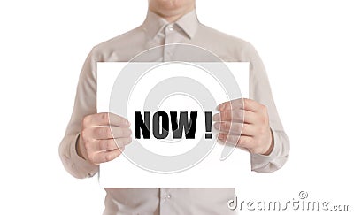 A man in a shirt holding white A2 Stock Photo