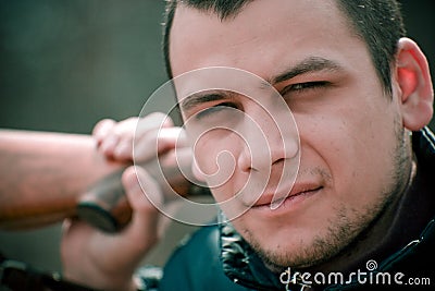 Man with Shotgun Stock Photo