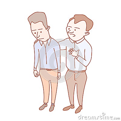 A man showing compassion to his colleague Vector Illustration