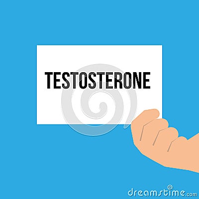 Man showing paper TESTOSTERONE text Vector Illustration