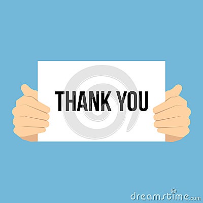 Man showing paper THANK YOU text Vector Illustration