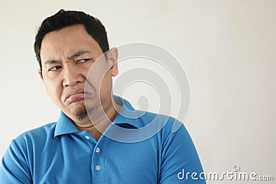 Man Shows Disgusted or Displeased Expression Stock Photo