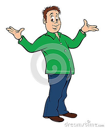 Man shrugging shoulders Vector Illustration