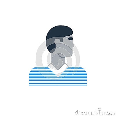 Man side view, turned head, casual outfit, good-looking person Vector Illustration