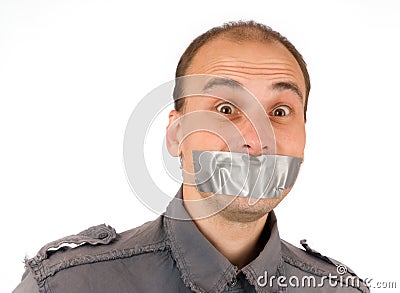 Man silenced Stock Photo