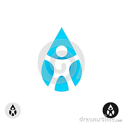 Man silhouette inside of the drop symbol Vector Illustration