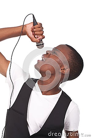 Man singing Stock Photo