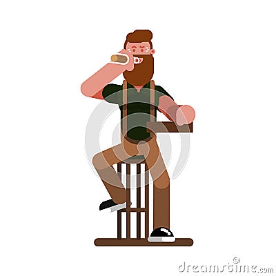 Man sitting in bar Vector Illustration