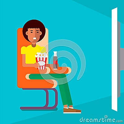 Man sitting on a chair Vector Illustration