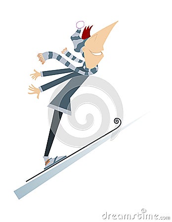 Man a ski jumper Vector Illustration