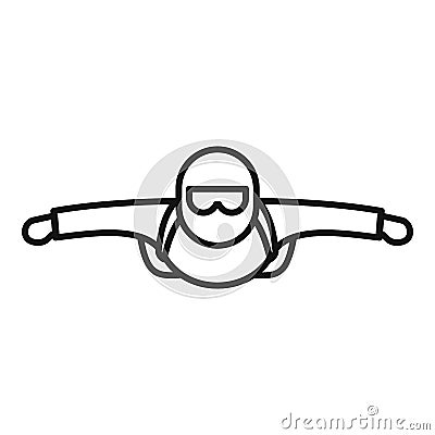Man skydiving icon, outline style Vector Illustration