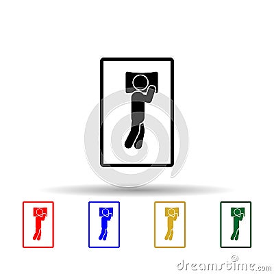 man sleep on one side multi color icon. Simple glyph, flat vector of sleeping position icons for ui and ux, website or mobile Stock Photo