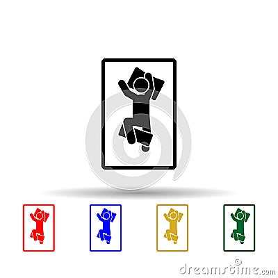 man sleeping on belly multi color icon. Simple glyph, flat vector of sleeping position icons for ui and ux, website or mobile Stock Photo