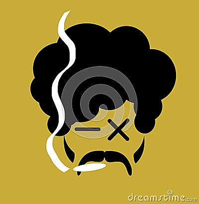 Man smoking marijuana Vector Illustration