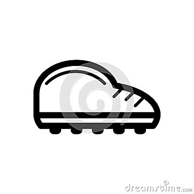 Man sneakers vector icon. Black and white sport shoes illustration. Outline linear icon. Vector Illustration