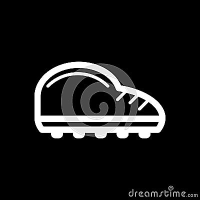 Man sneakers vector icon. Black and white sport shoes illustration. Outline linear icon. Vector Illustration