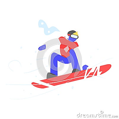 Man Snowboarding. Winter Vector Illustration Vector Illustration