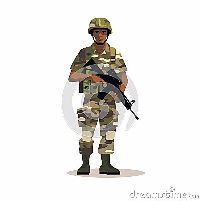 man soldier vector flat minimalistic isolated illustration Vector Illustration